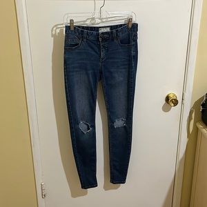 Medium dark wash skinny jeans